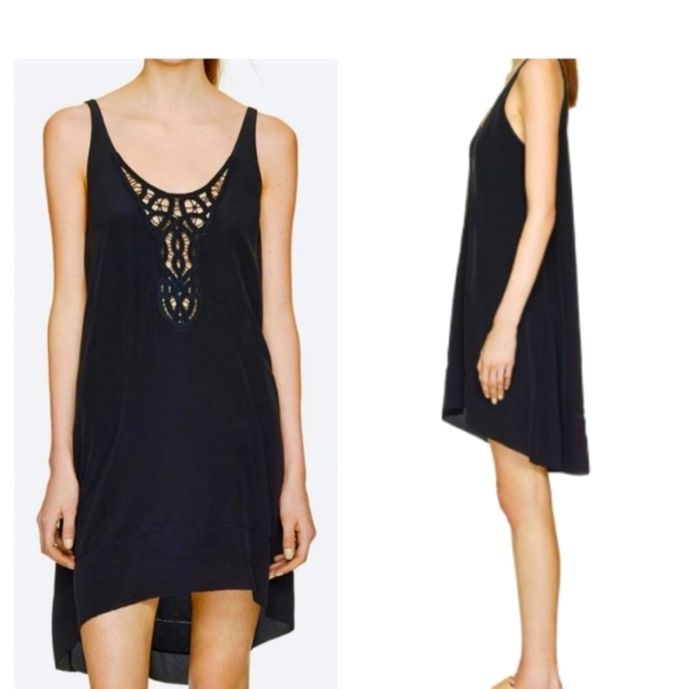 Wilfred Aritzia Silk Lazare Trapeze Dress. Black. Size X-Small